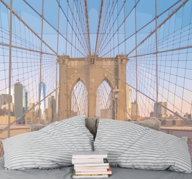 Fototapet de oraș vedere spre podul brooklyn - TenStickers