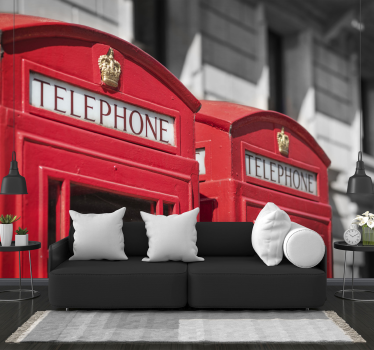Fototapet Londra cabine telefonice roșii emblematice - TenStickers