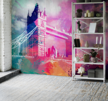 Fototapet Londra silueta pod colorată - TenStickers