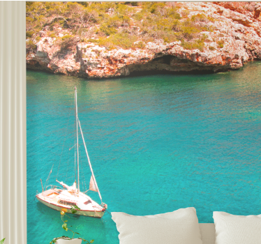 Fototapet mare barca cu vele ocean - TenStickers