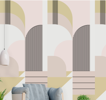 Fototapet modern cu motive geometrice arcuite - TenStickers