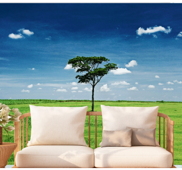 Fototapet natura arbore verde singuratic - TenStickers