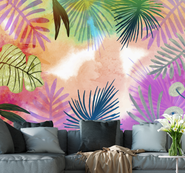 Fototapet natura modele cu frunze tropicale - TenStickers