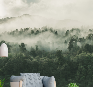 Fototapet natura peisaj pădure cețoasă - TenStickers