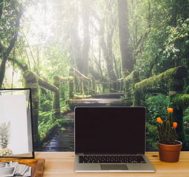 Fototapet natura potecă luxuriantă în pădure - TenStickers