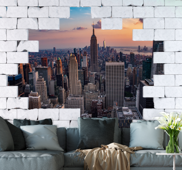 Fototapet new york apus peste orizontul new york-ului - TenStickers