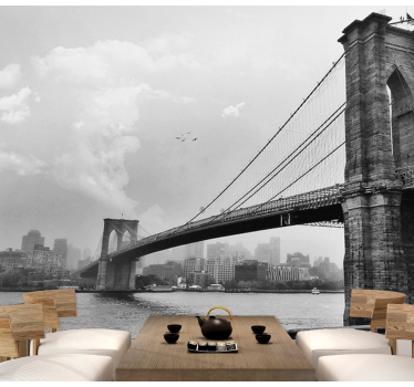 Fototapet new york contur podul brooklyn - TenStickers