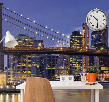 Fototapet new york peisaj cu podul brooklyn - TenStickers