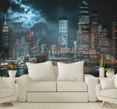 Fototapet new york peisaj urban nocturn - TenStickers