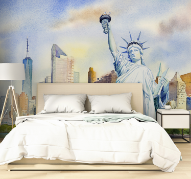 Fototapet New York statuie libertate orizontul - TenStickers