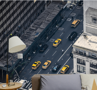 Fototapet New York taxiuri galbene ocupate - TenStickers