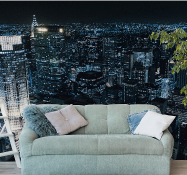 Fototapet new york vedere asupra orizontului nocturn - TenStickers