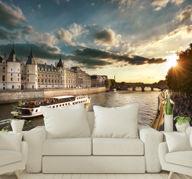 Fototapet Paris scena fluviului paris - TenStickers