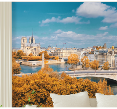 Fototapet paris vedere de toamnă de la notre dame - TenStickers
