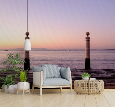 Fototapet peisaje sunset pier vista - TenStickers