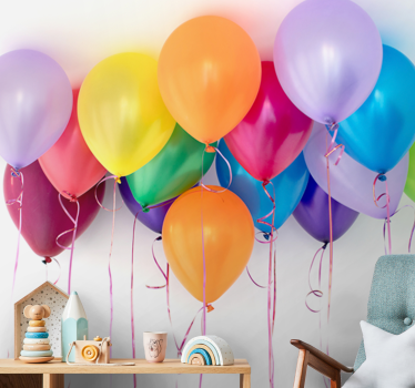 fototapetpentru copii cu baloane colorate - TenStickers