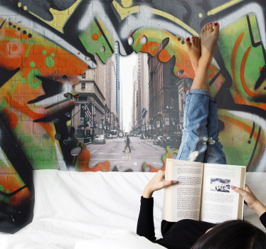 Fundal graffiti de modă cu picturi murale foto personalizate - TenStickers