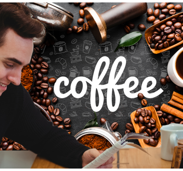 Ingrediente și ustensile de cafea tapet mural - TenStickers
