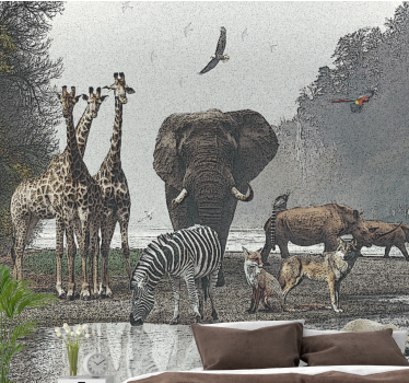 Junglă animale sălbatice pădure tapet mural - TenStickers