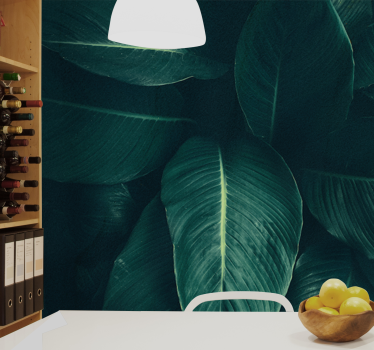 Mari frunze tropicale verzi fototapetnatura - TenStickers
