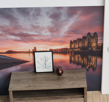 Murale de perete case colorate din oslo noaptea - TenStickers