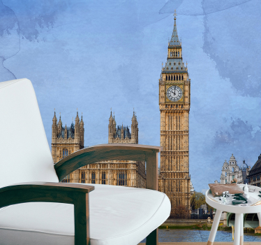 Muralul râului tamisa și big ben londra skyline - TenStickers