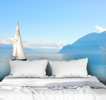 Ocean cu bărci cu pânze sub muralul mural - TenStickers