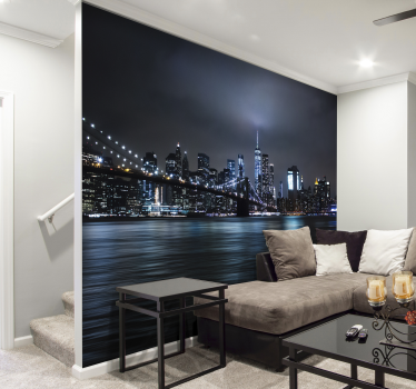 Pictograma de noapte new york horizont mural - TenStickers