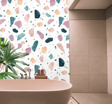 Picturi de perete originale pentru baie cu model terrazzo - TenStickers