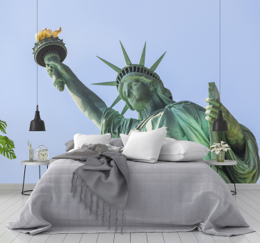 Statuie a libertății într-o zi însorită new york mural - TenStickers