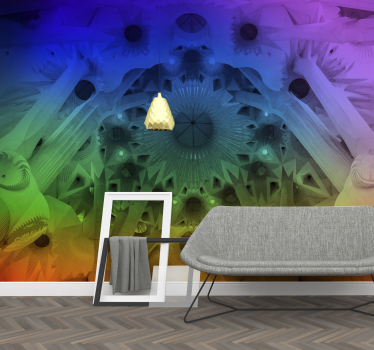 Tapet colorat sagrada familia salon foto - TenStickers