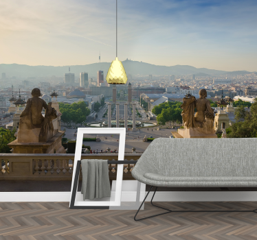 Tapet foto barcelona fantana montjuic lounge - TenStickers