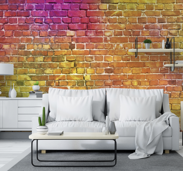 Tapet modern de artă din cărămidă colorată - TenStickers