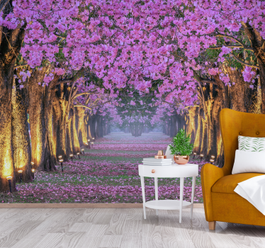 Tapet mural cu coridor înflorit 3d - TenStickers