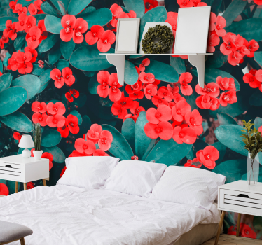 Tapet mural cu flori rosii - TenStickers