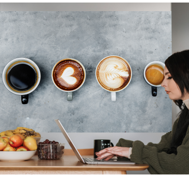 Tapet mural cu patru cafele diferite - TenStickers