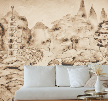 Tapet mural cu stil modern "grădină japoneză" - TenStickers