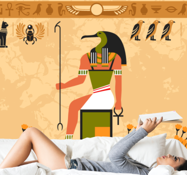 Tapet mural „egiptean”, zeul lunii - TenStickers