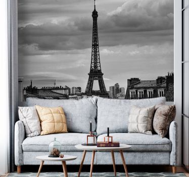 Tapet mural eiffel turneu eiffel alb-negru - TenStickers