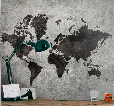 Tapet mural modern, cu tematică industrială, harta lumii - TenStickers