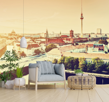 Vedere pe perete mural din orașul berlin - TenStickers