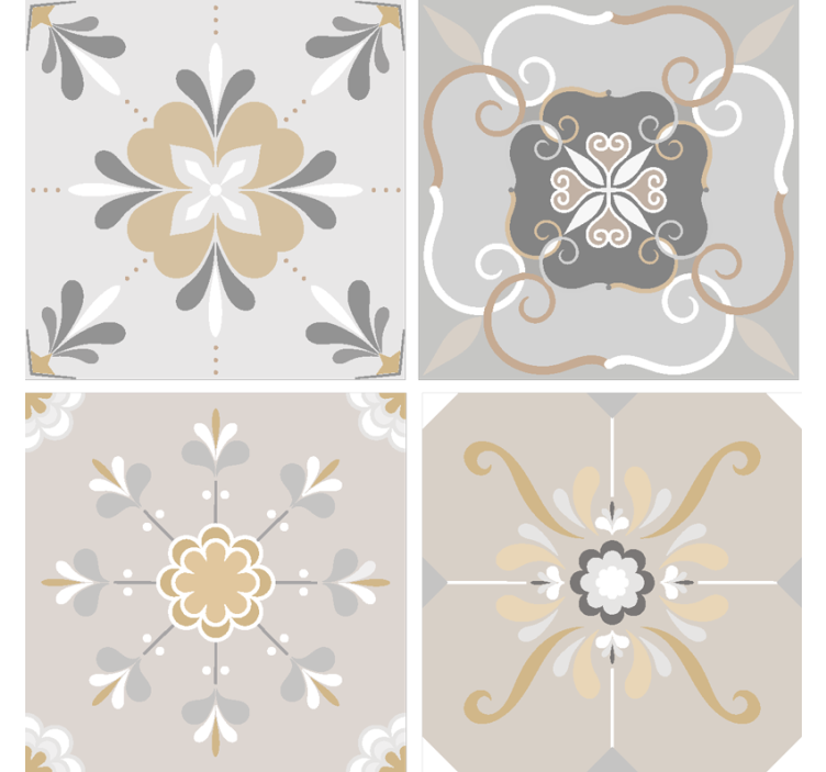 Coaster de țiglă inspirat floral - TenStickers