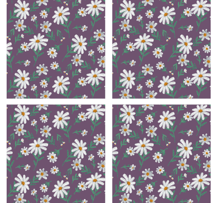 Suporturi pahare cu model floral violet - TenStickers