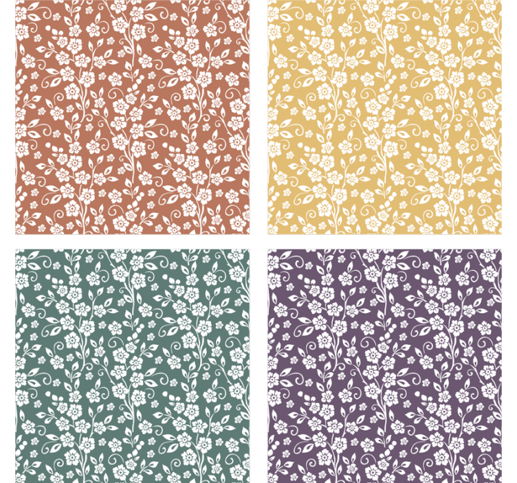 Coaster elegant cu modele de flori - TenStickers