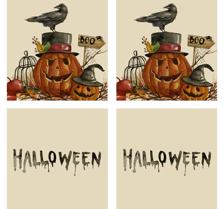 Suporturi pahare de halloween scenă cu dovleci și corbi - TenStickers