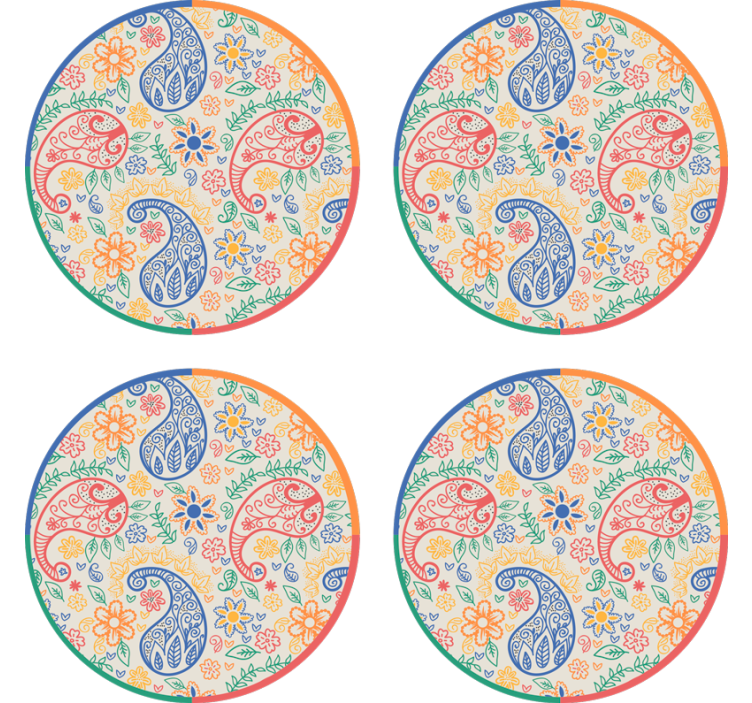 Coaster colorat de băuturi paisley - TenStickers