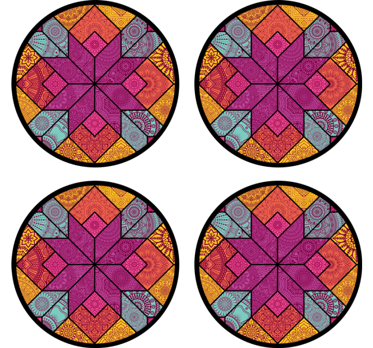 Suporturi pahare aranjament geometric vibrant - TenStickers