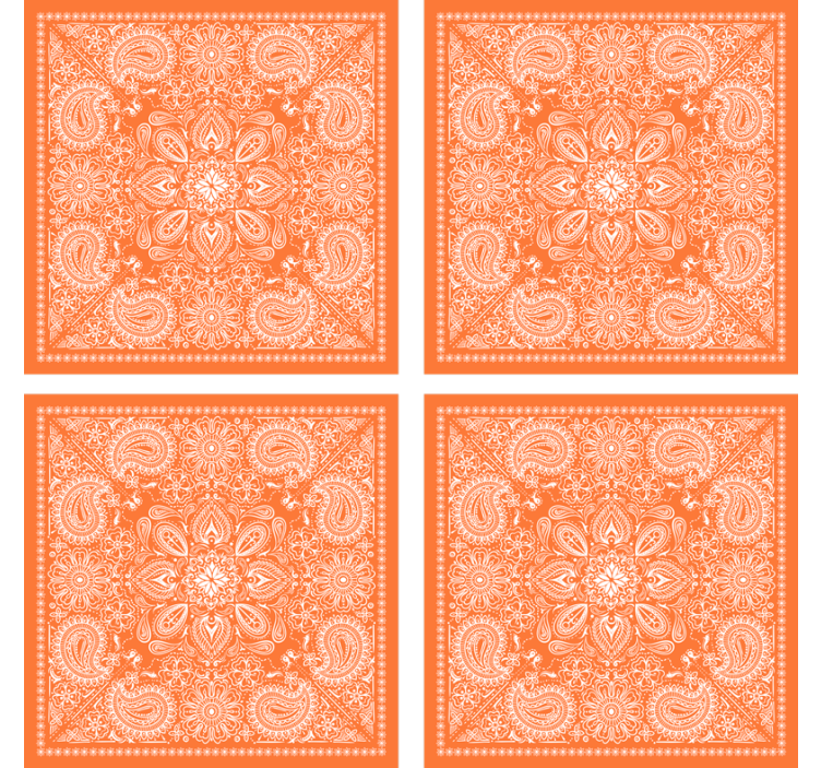 Suporturi pahare cu motiv paisley detaliat - TenStickers