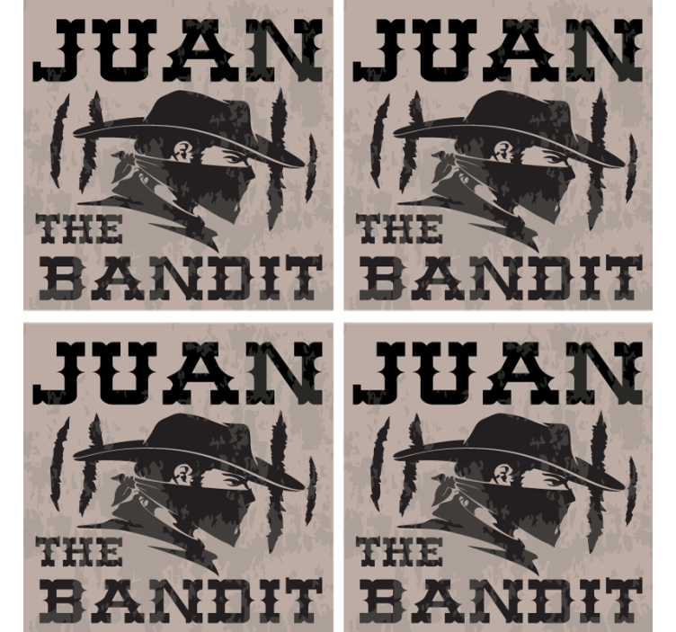 Suporturi pahare vintage silueta juan bandit - TenStickers