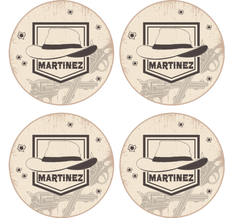 Pălărie de cowboy cu nume de băut coaster - TenStickers